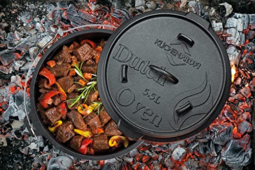 k-chenprofi-bbq-dutch-oven-5-5-l-gusseisen-schmortopf-30-cm-vorbehandelt-mit-dec image 8