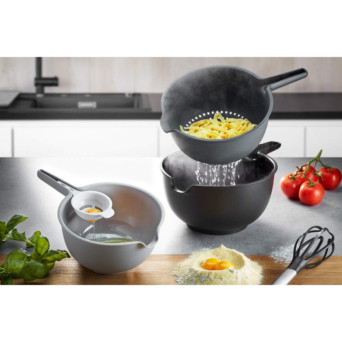 gefu-preparo-4-teiliges-r-hrsch-ssel-set-mit-seiher-eitrenner-stapelbare-k-chens image 2