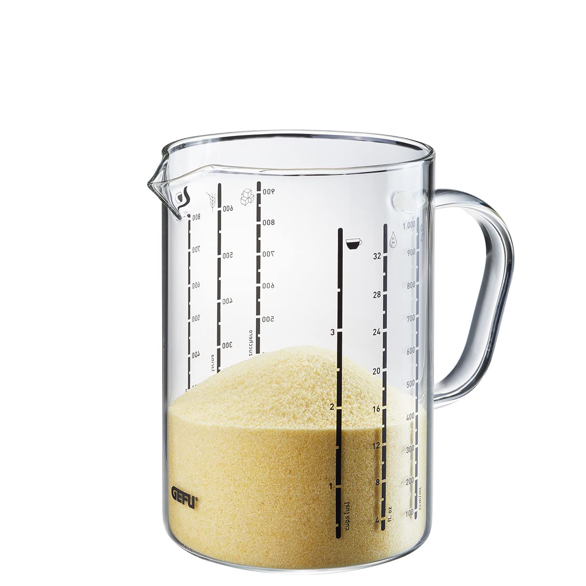gefu-messbecher-meti-1000-ml-borosilikatglas-mit-mehrfachskalierung-ml-fl-oz-cup image 1