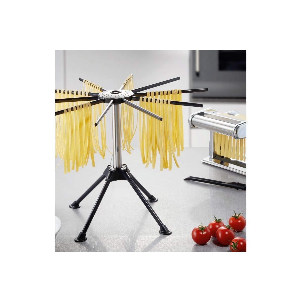 gefu-pastatrockner-diverso-klein-klappbarer-nudelst-nder-aus-edelstahl-mit-10-tr image 2