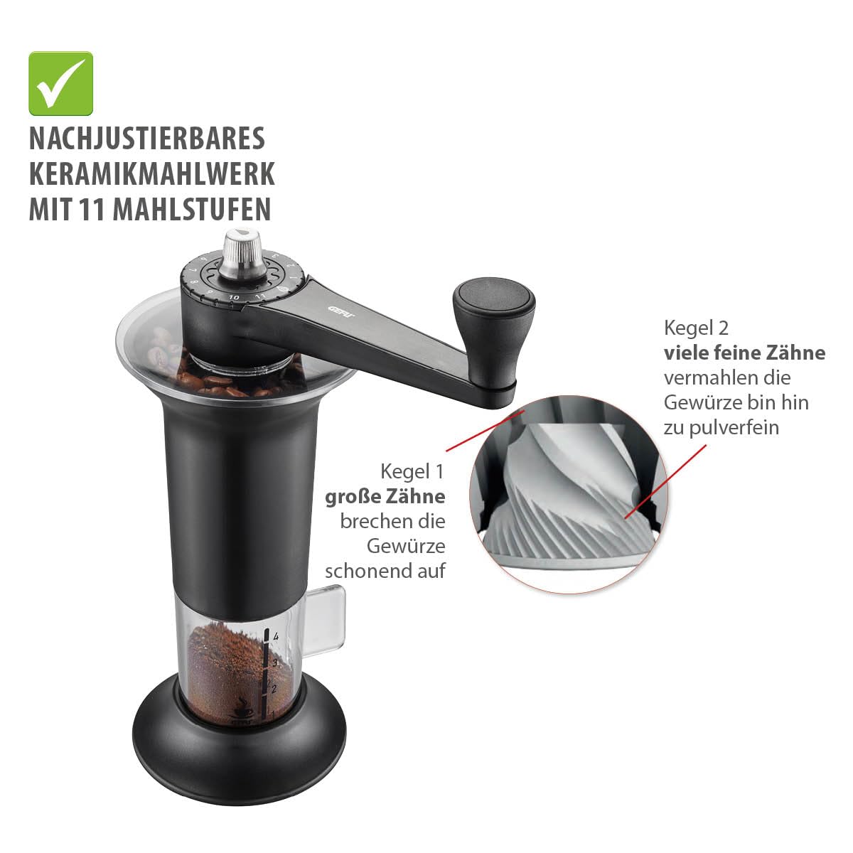 gefu-kaffeem-hle-lorenzo-manuell-11-mahlstufen-keramik-kegelmahlwerk-f-r-espress image 4