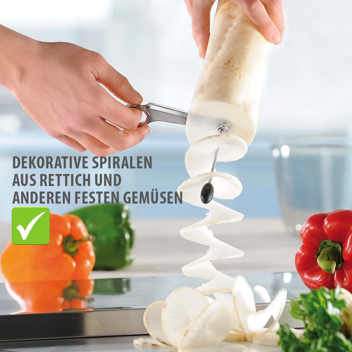 gefu-rettimo-rettichschneider-spiralschneider-aus-rostfreiem-edelstahl-mit-lange image 3