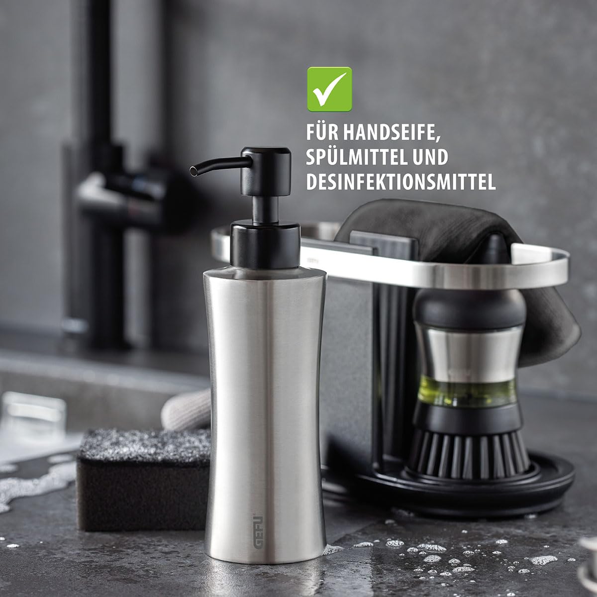 gefu-dosierspender-swift-nachf-llbarer-edelstahl-seifen-sp-lmittelspender-230-ml image 3