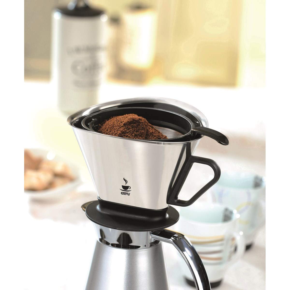 gefu-16000-kaffee-filter-angelo-edelstahl-permanentfilter-gr-e-4-mit-aufsatz-f-r image 4