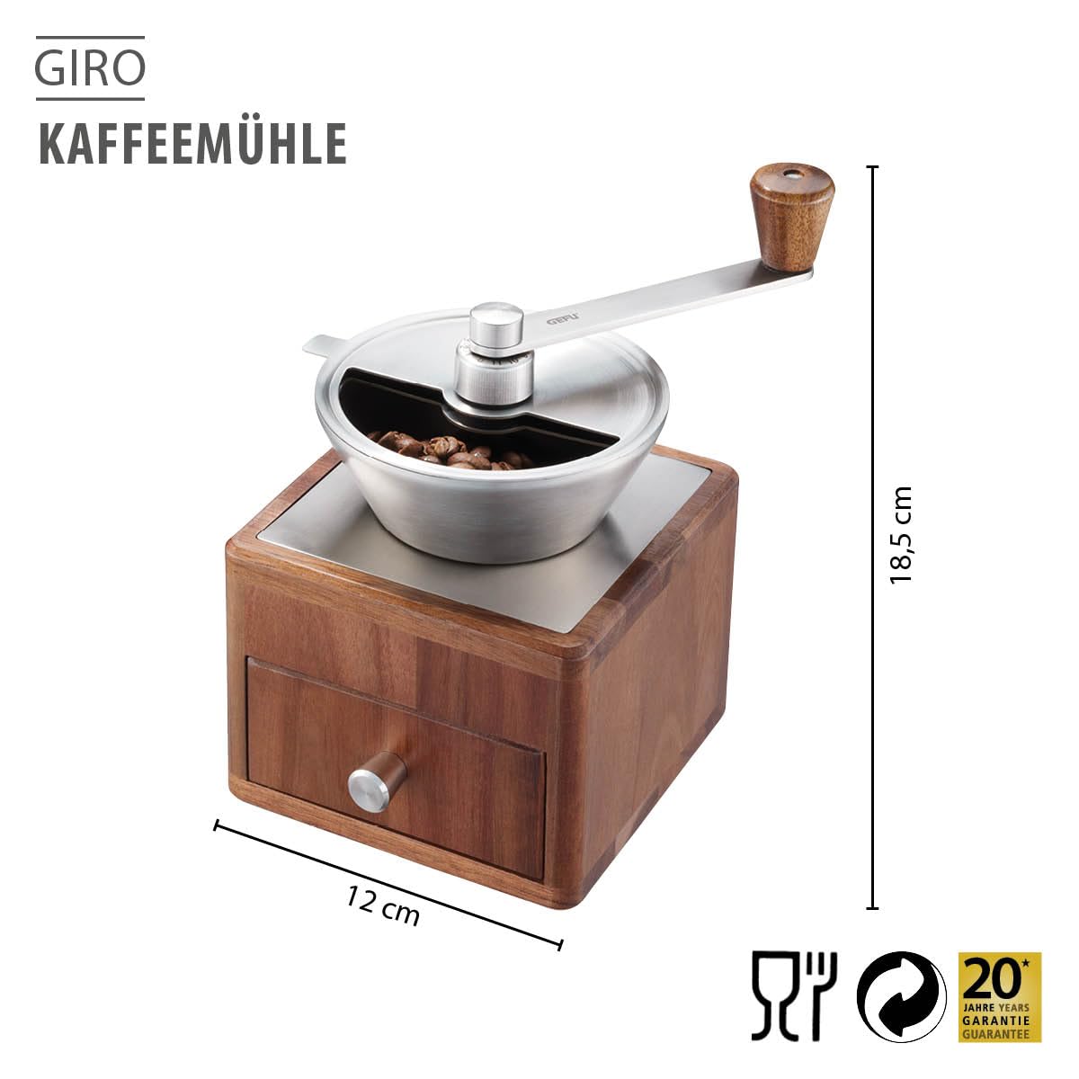 gefu-giro-kaffeem-hle-manuelle-m-hle-mit-11-stufigem-keramikmahlwerk-50-g-beh-lt image 2