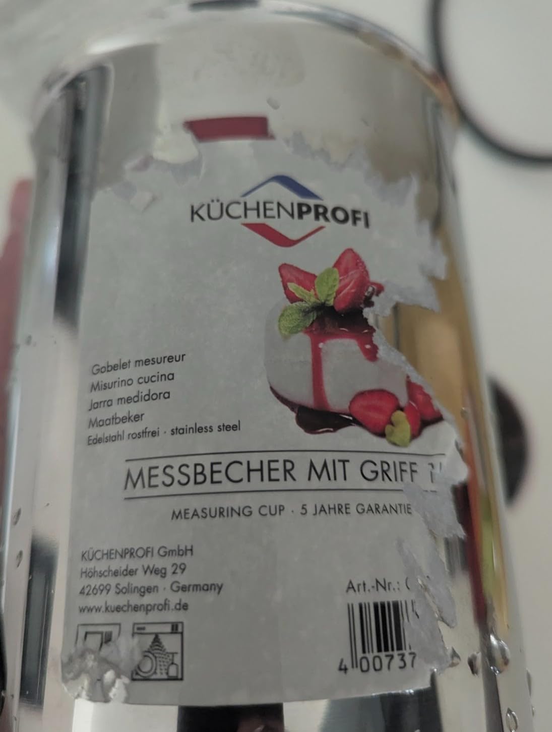 Nicht für heiße Flüssigkeiten