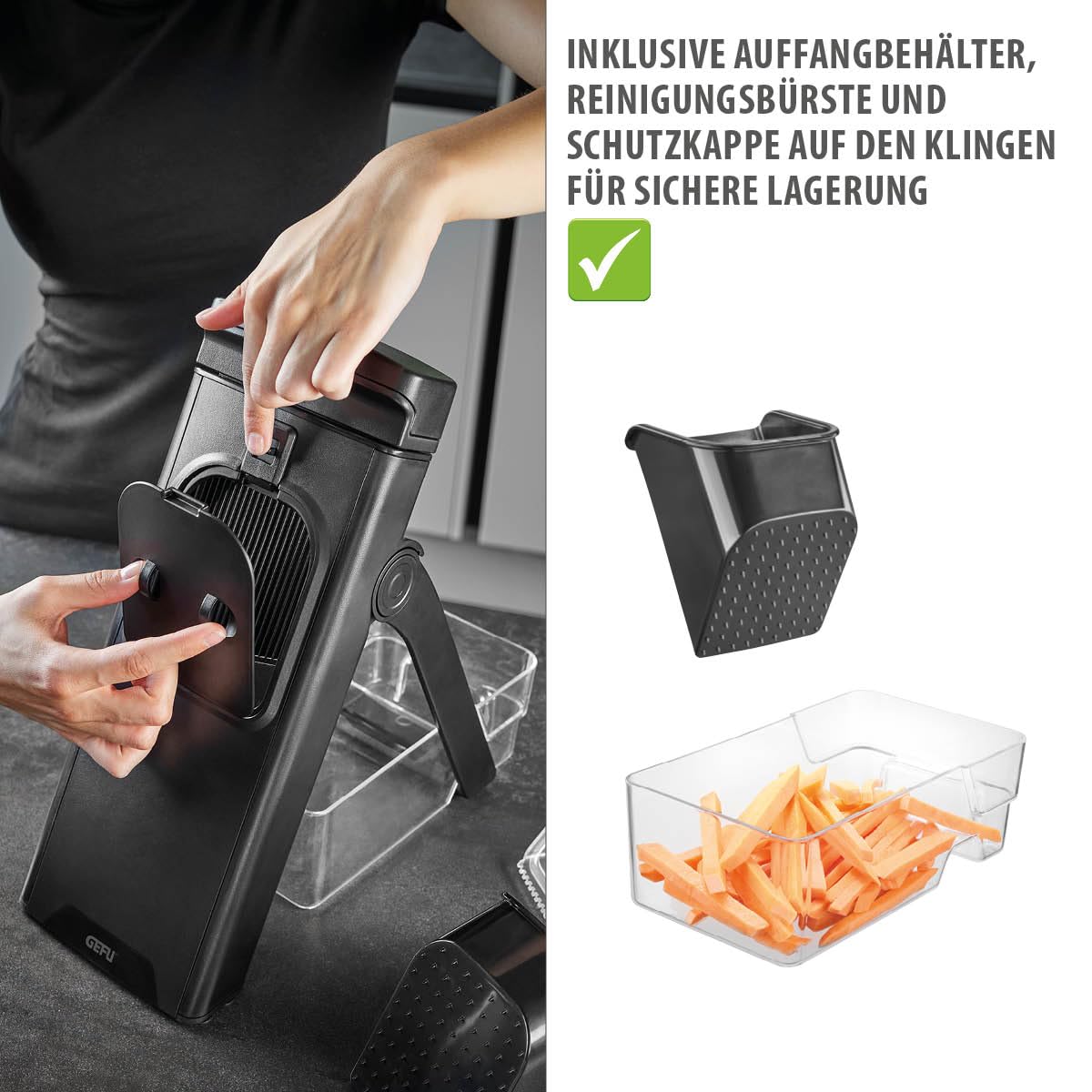 gefu-all-in-one-gem-sehobel-mit-verstellbaren-klingen-auffangbeh-lter-und-saugna image 7