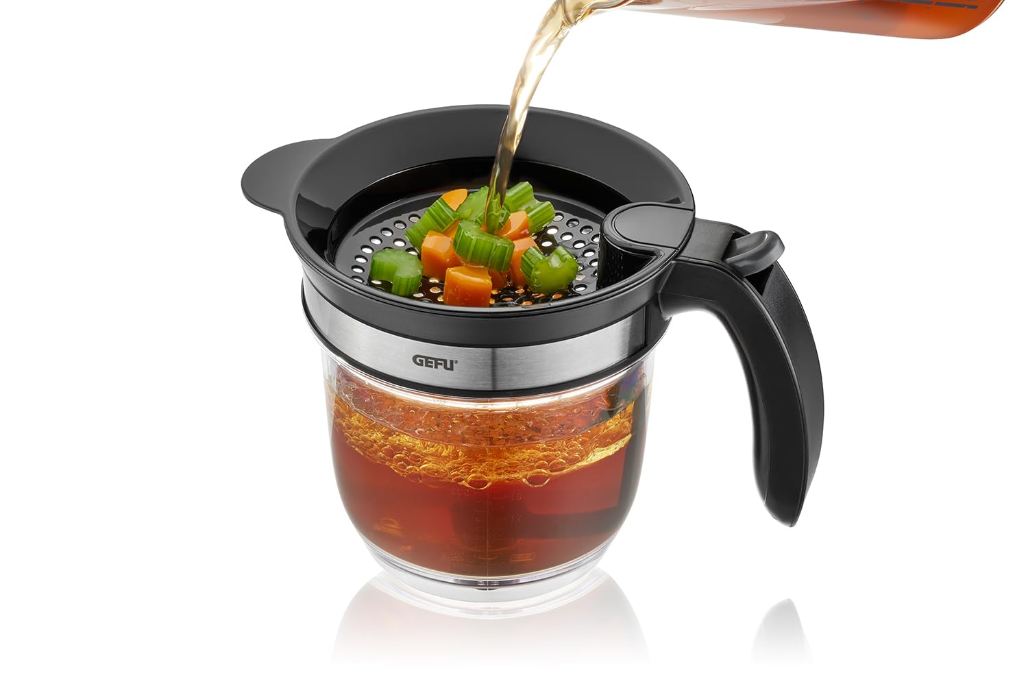 gefu-fett-trennkanne-fluido-1000-ml-mit-auslasshebel-siebeinsatz-zum-entfetten-v image 2
