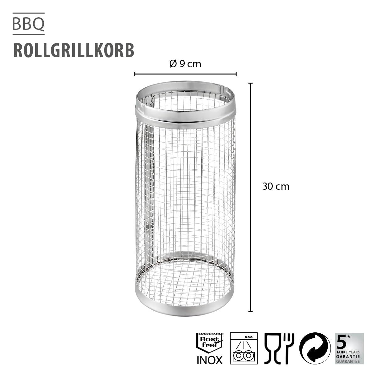 gefu-rollgrillkorb-bbq-30-cm-edelstahl-grillkorb-mit-rollmechanismus-antihaft-f- image 2