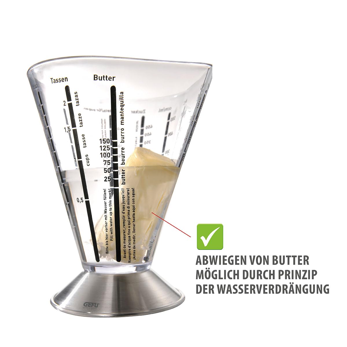 gefu-saturas-messbecher-500-ml-edelstahl-messbecher-mit-6-einheiten-butter-wasse image 5