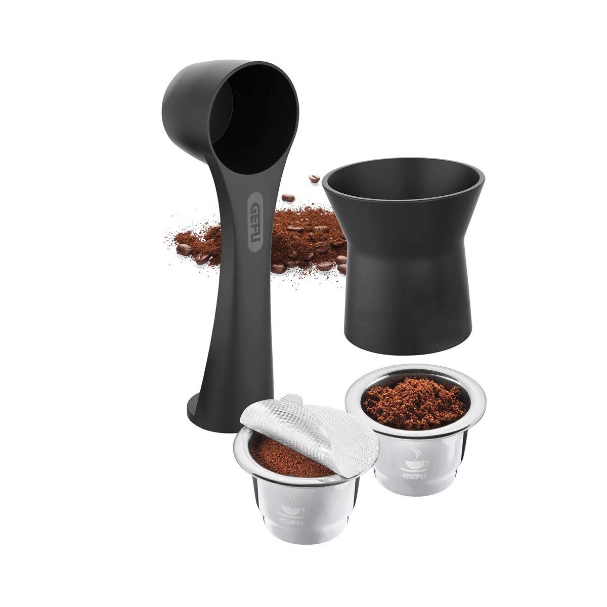 gefu-conscio-kaffeekapseln-set-8-teilig-nachf-llbare-edelstahlkapseln-inkl-trich image 1