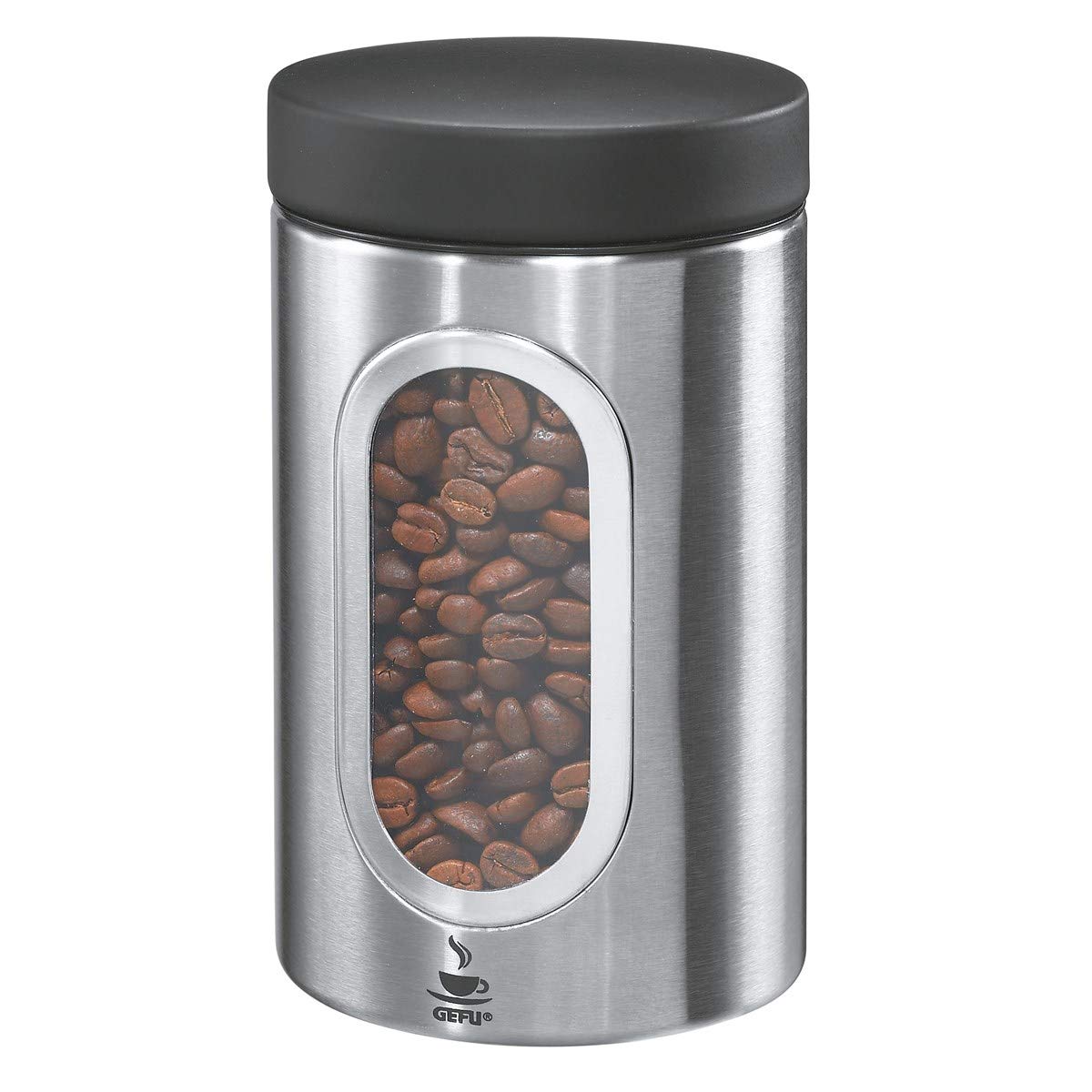 gefu-kaffeepad-dose-piero-16350-edelstahl-aromadose-mit-clip-verschluss-und-fens image 1