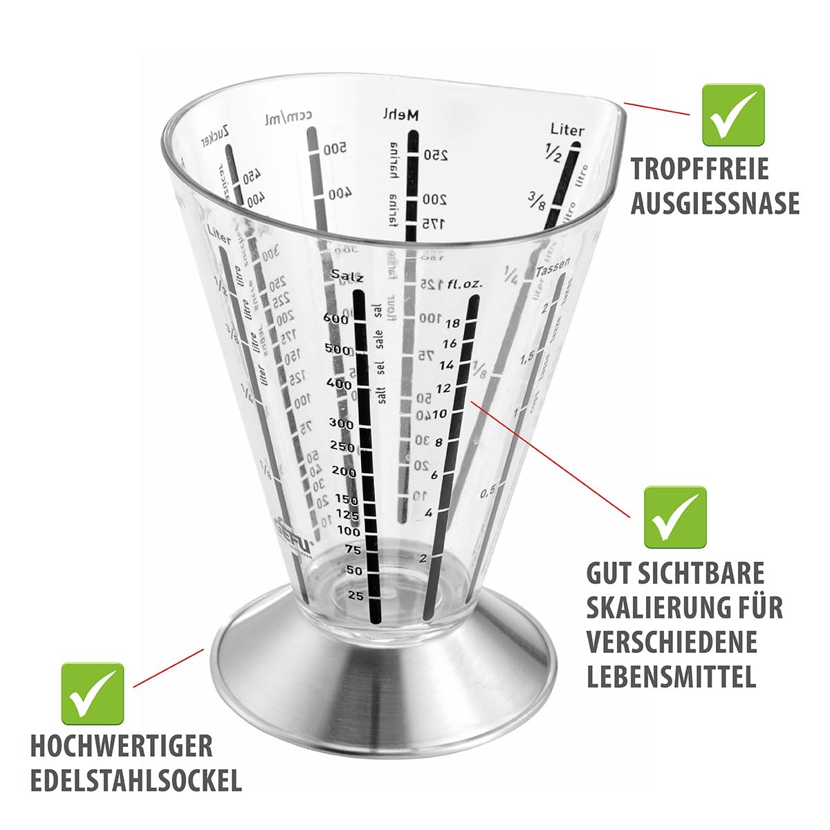 gefu-saturas-messbecher-500-ml-edelstahl-messbecher-mit-6-einheiten-butter-wasse image 7