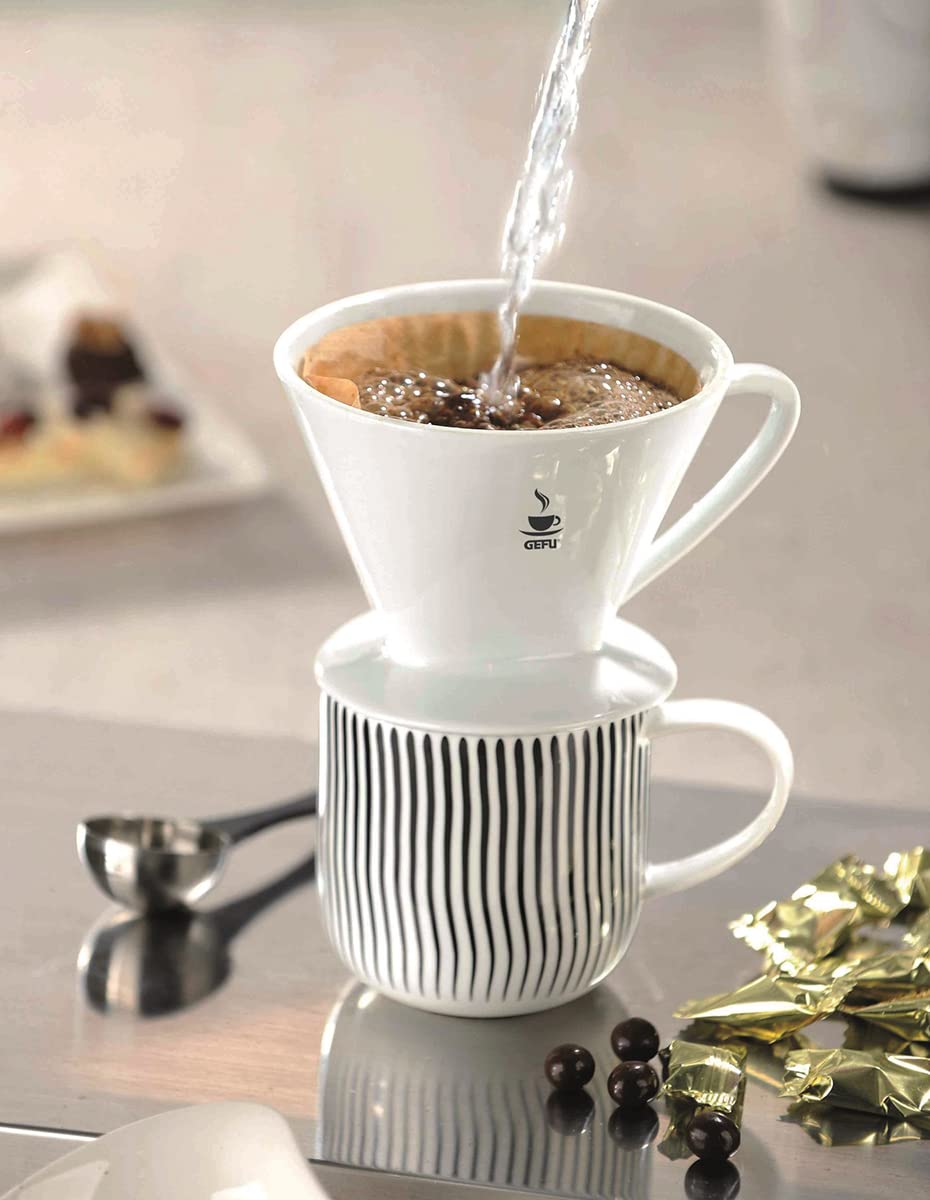 gefu-sandro-porzellan-kaffeefilter-gr-2-tassenfilter-f-r-handbr-hkaffee-mit-stan image 2