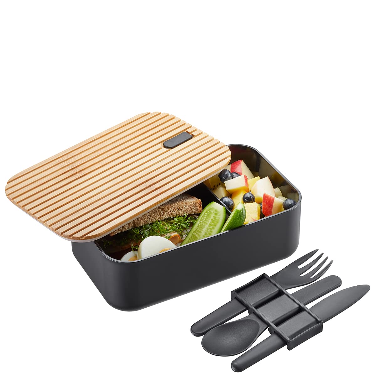 gefu-enviro-lunchbox-1-l-mit-besteck-set-auslaufsichere-brotdose-mit-trennsteg-f image 1