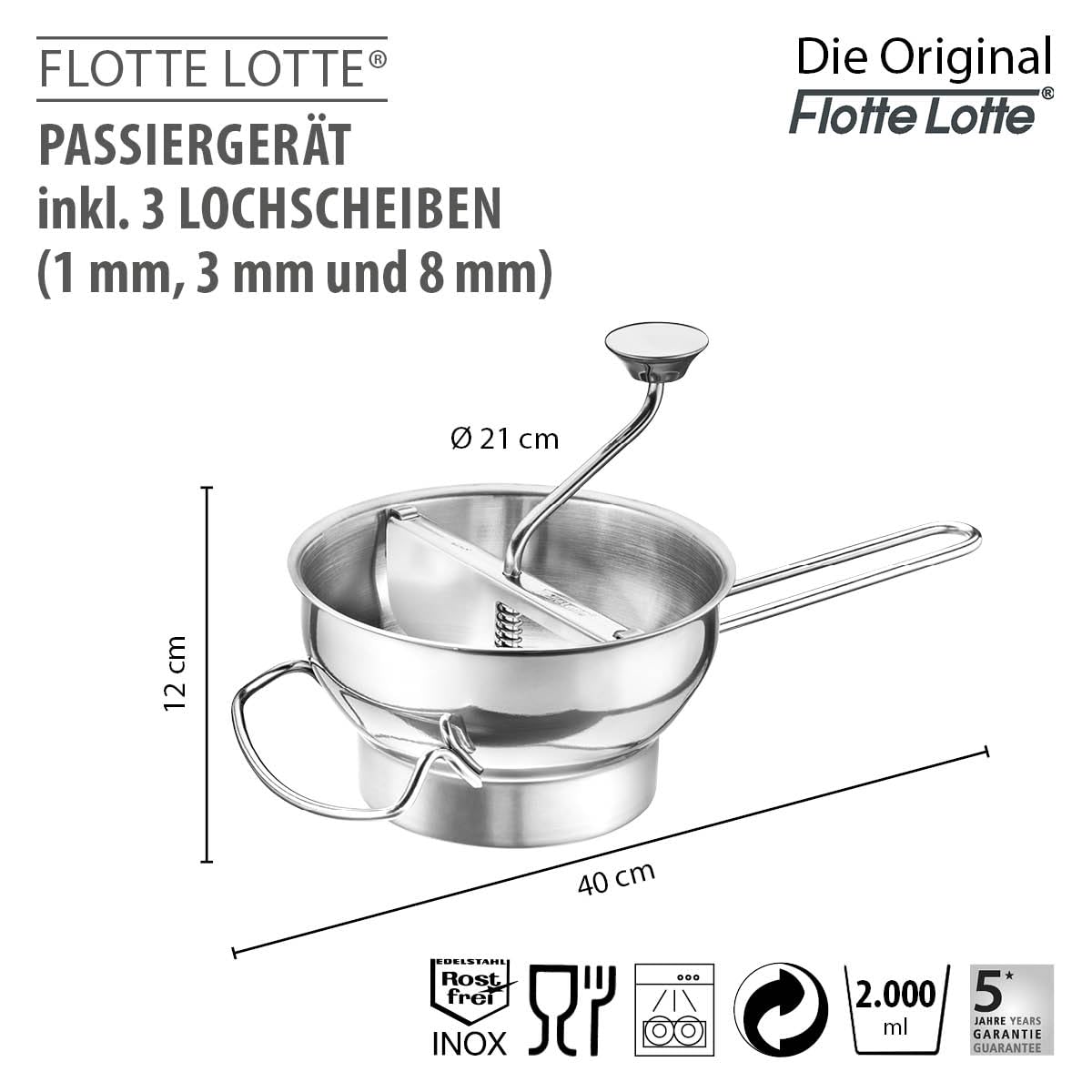 gefu-flotte-lotte-original-passierm-hle-edelstahl-3-lochscheiben-1-3-8-mm-2-lite image 2