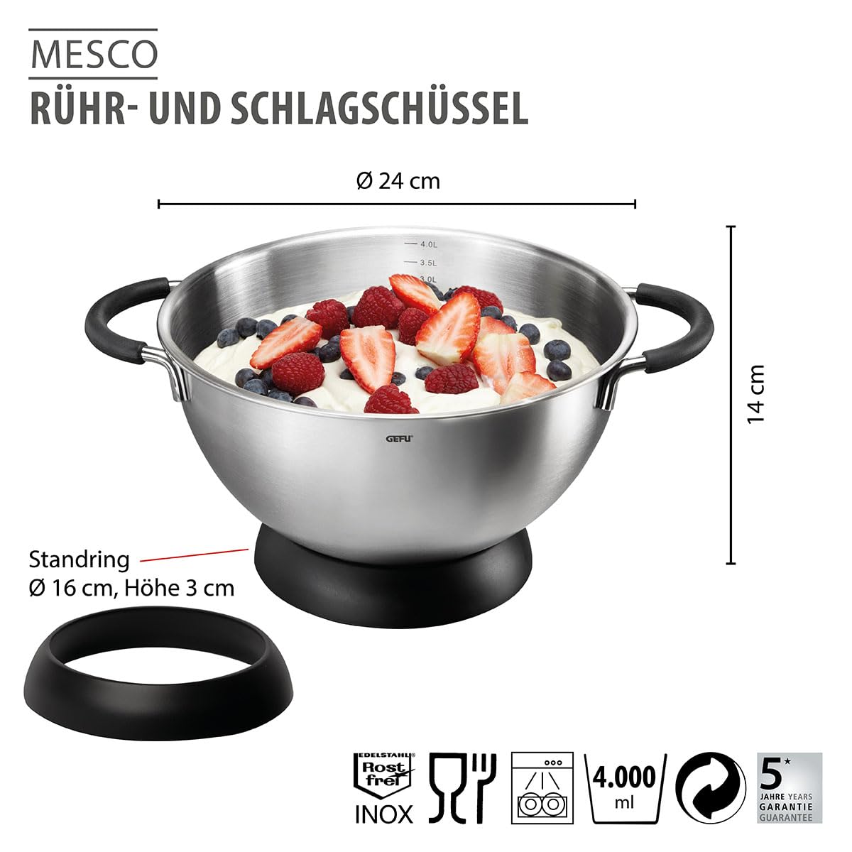 gefu-r-hr-und-schlagsch-ssel-mesco-edelstahl-4-liter-24-cm-mit-silikongriffen-st image 2