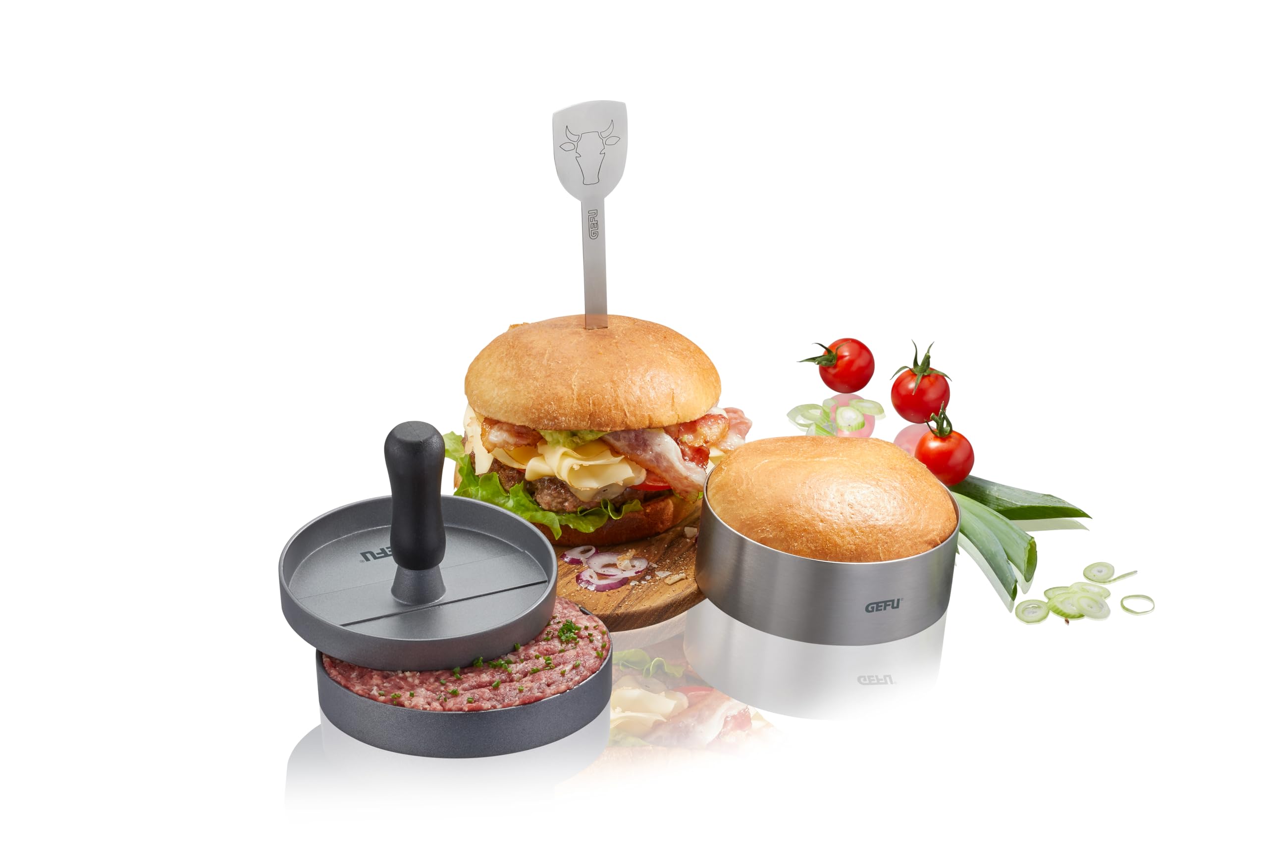 gefu-barbecue-burger-set-4-teilig-burgerpresse-burger-ring-burger-spie-und-burge image 2