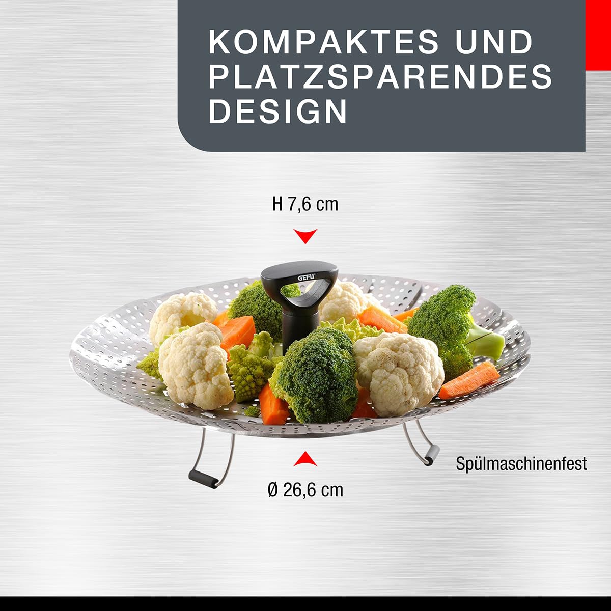 gefu-d-nsteinsatz-vitala-faltbare-edelstahl-d-nstschiene-18-27-cm-mit-teleskopgr image 6
