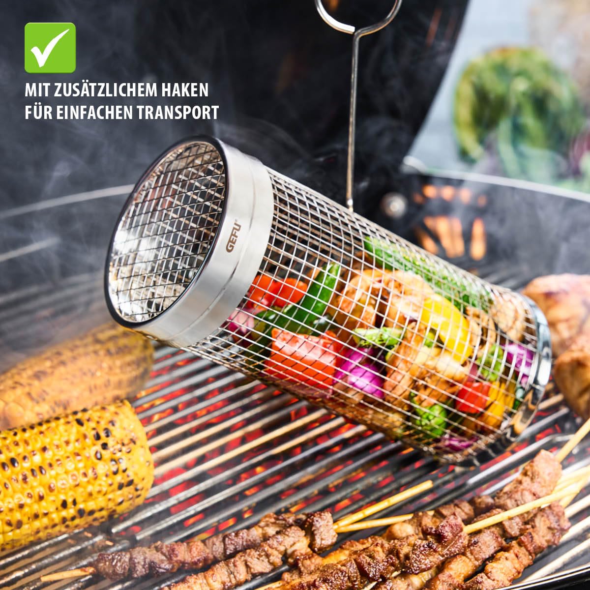 gefu-rollgrillkorb-bbq-30-cm-edelstahl-grillkorb-mit-rollmechanismus-antihaft-f- image 5