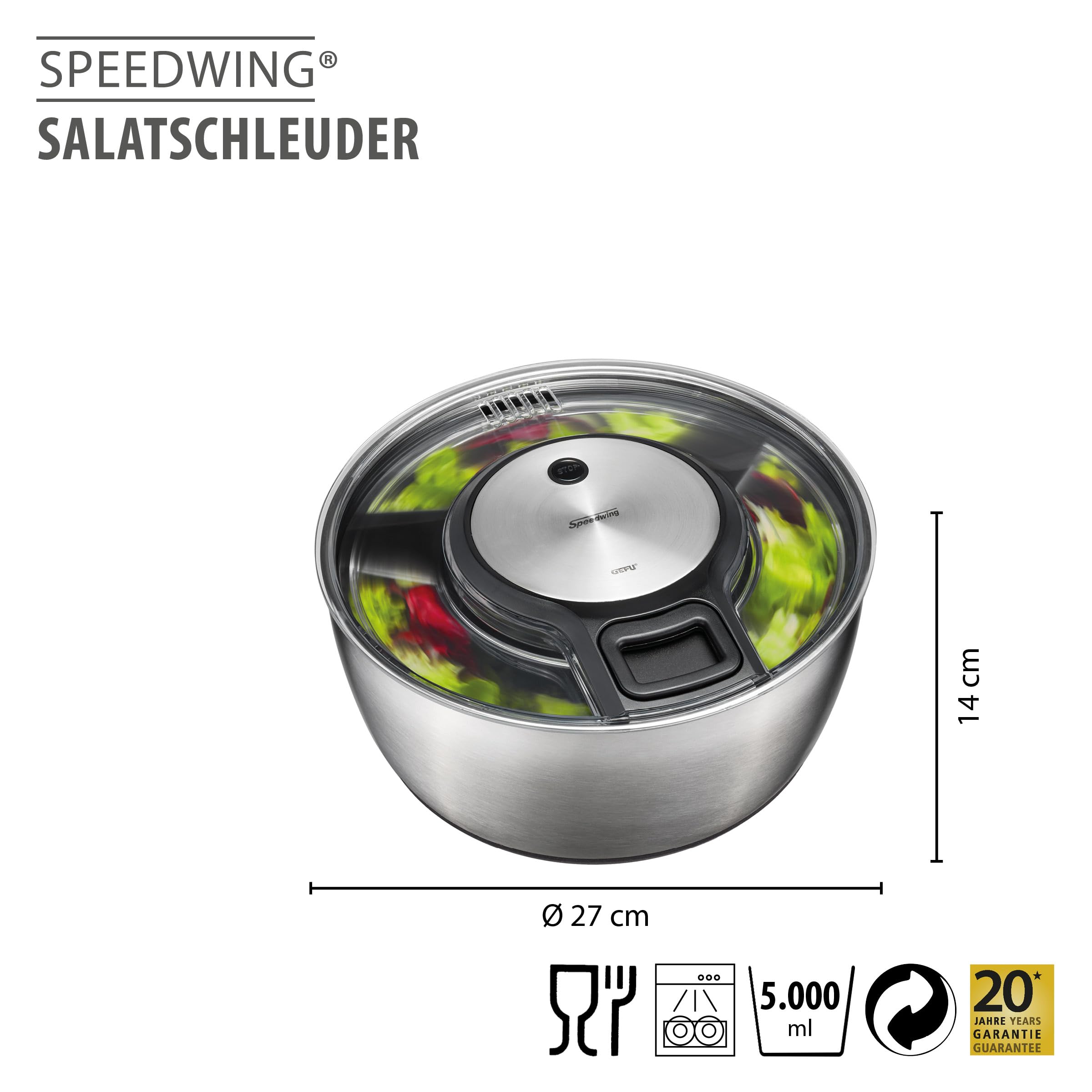 gefu-speedwing-salatschleuder-mit-seilzugantrieb-5-l-edelstahl-salat-trockner-se image 2