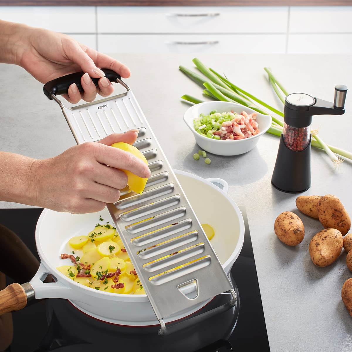 gefu-pato-kartoffelhobel-gem-seschneider-mit-12-edelstahlklingen-37-cm-topfaufla image 2