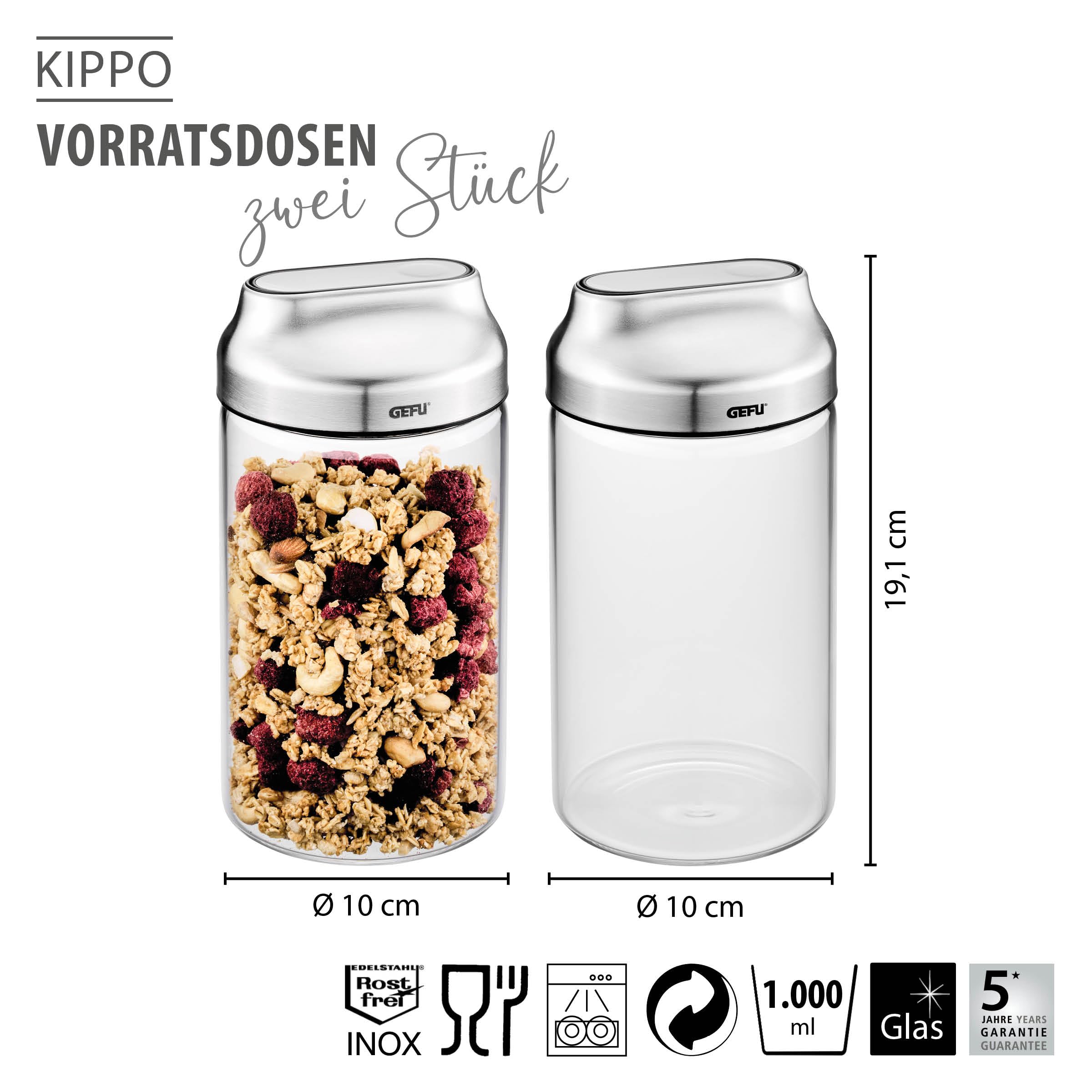 gefu-kippo-vorratsdosen-2er-set-1000-ml-aus-borosilikatglas-mit-kippdeckel-und-s image 2