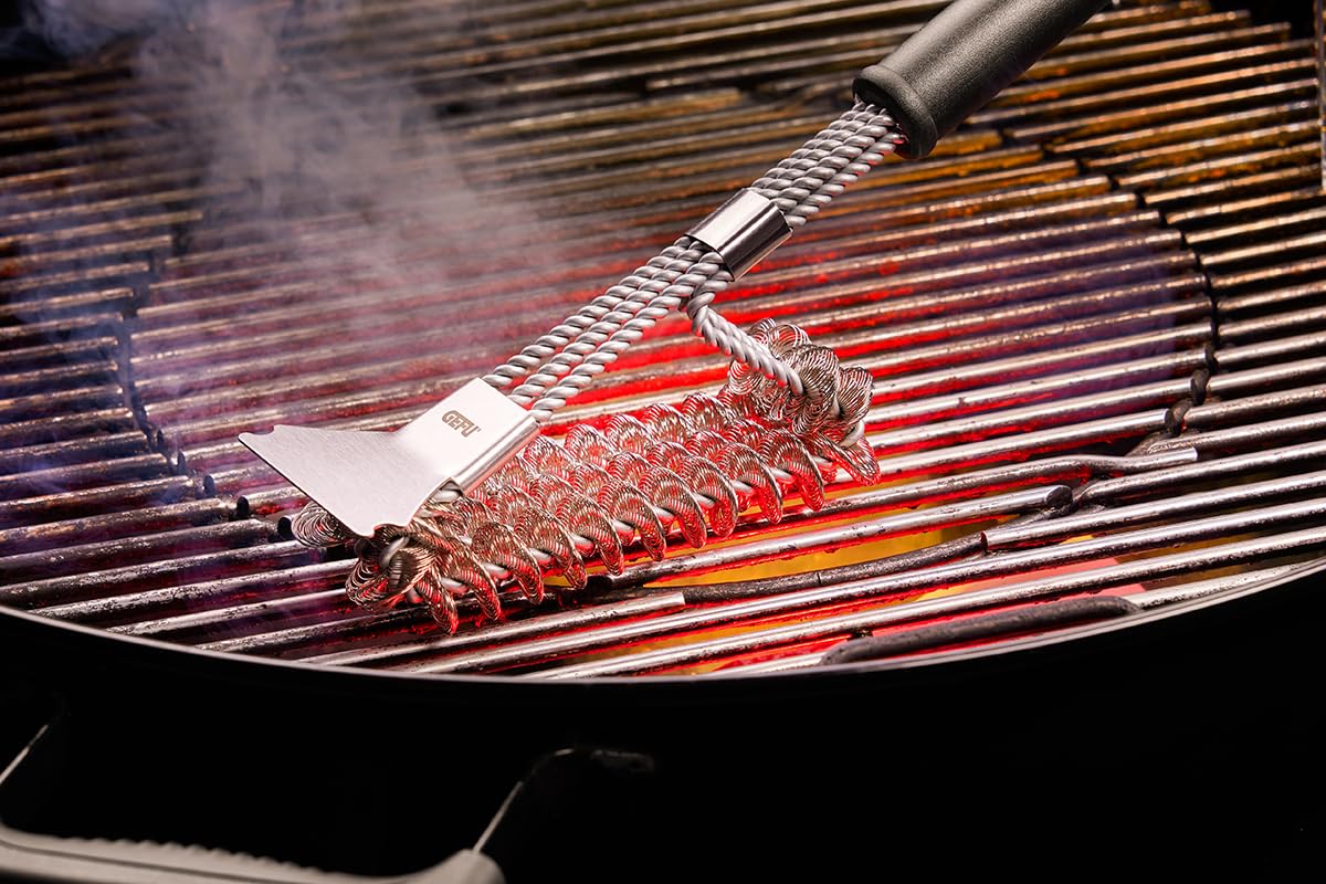gefu-bbq-grillb-rste-borstenfrei-edelstahl-drahtspiralen-mit-schaber-dreifachkop image 2