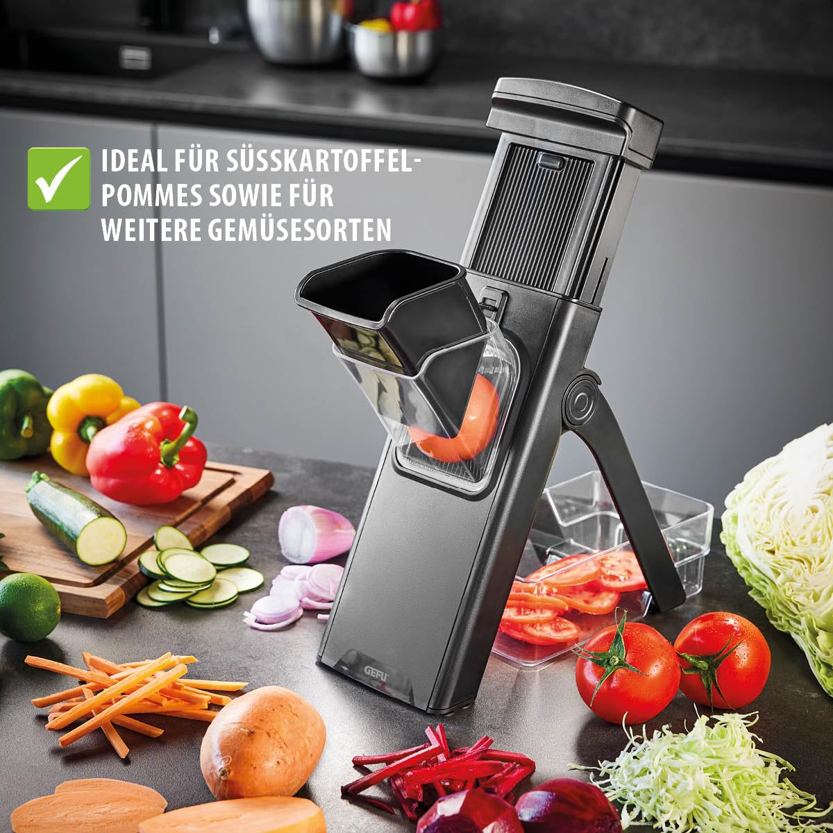 gefu-all-in-one-gem-sehobel-mit-verstellbaren-klingen-auffangbeh-lter-und-saugna image 3