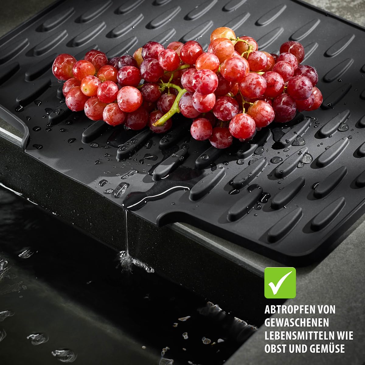 gefu-abtropfmatte-drio-silikon-40-x-33-cm-rutschfest-mit-wasserablauf-hitzebest- image 5