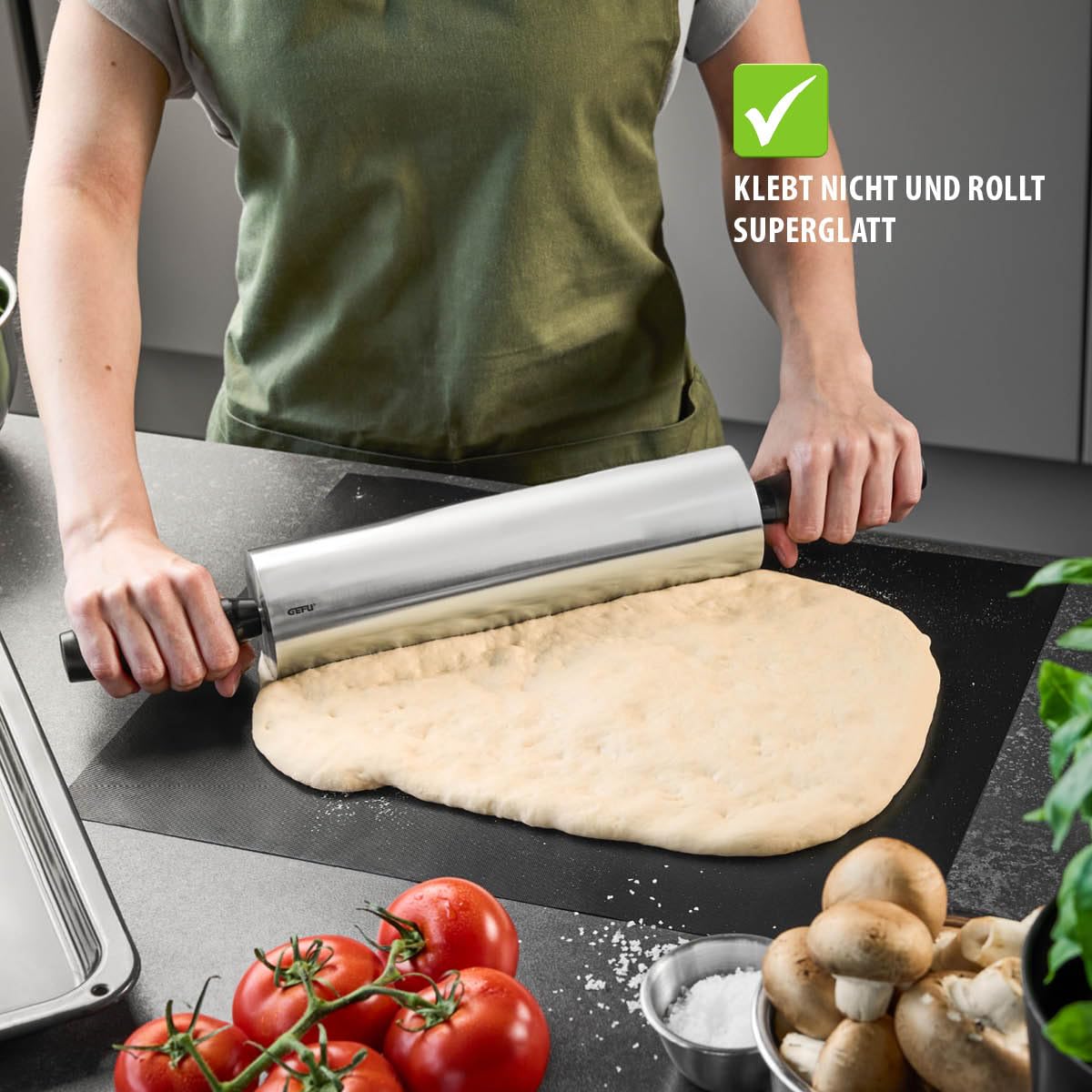 gefu-rotolo-teigroller-mit-kugellager-edelstahlrolle-7-cm-46-cm-f-r-pl-tzchen-pi image 4