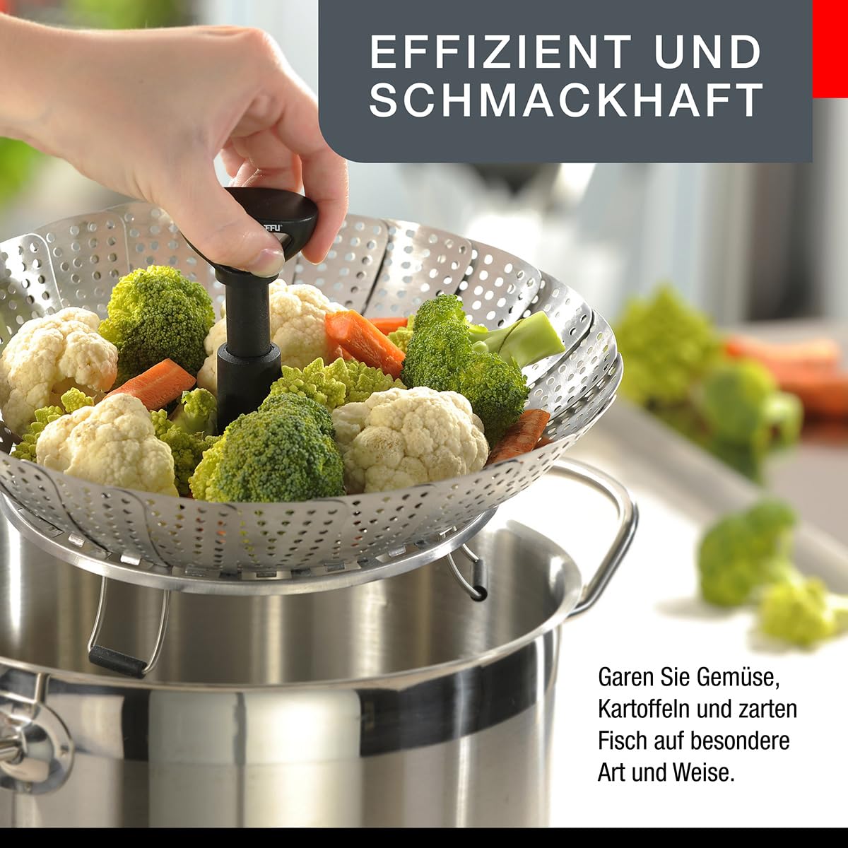 gefu-d-nsteinsatz-vitala-faltbare-edelstahl-d-nstschiene-18-27-cm-mit-teleskopgr image 3