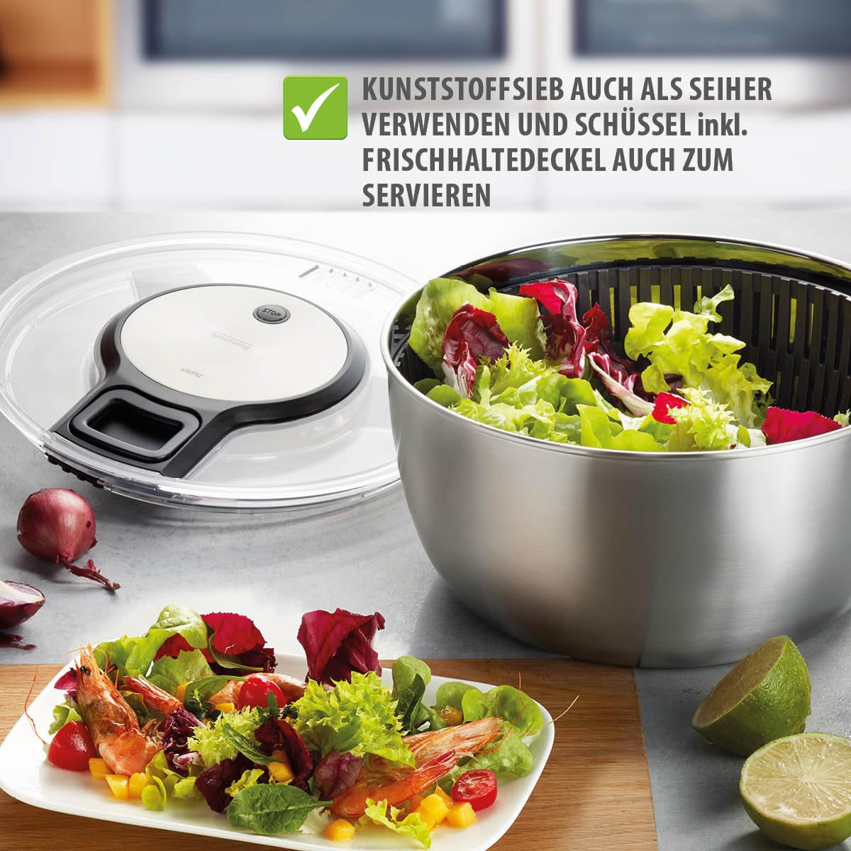 gefu-speedwing-salatschleuder-mit-seilzugantrieb-5-l-edelstahl-salat-trockner-se image 3