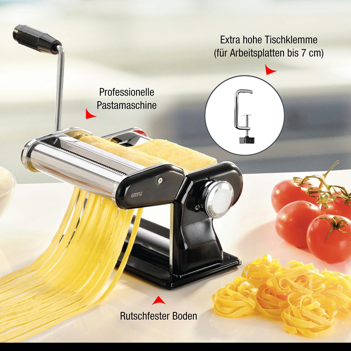gefu-pasta-perfetta-nero-pastamaschine-manuelle-nudelmaschine-mit-verchromten-ca image 2