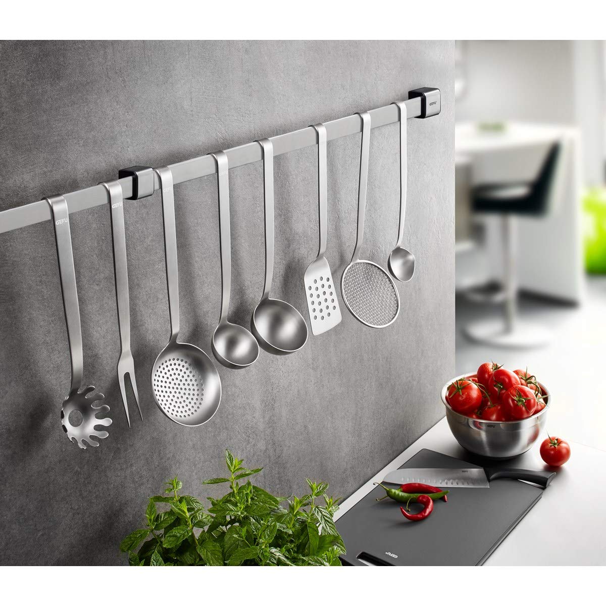 gefu-k-chenleiste-smartline-50-cm-edelstahl-wandhalterung-mit-verbindungsst-ck-m image 2