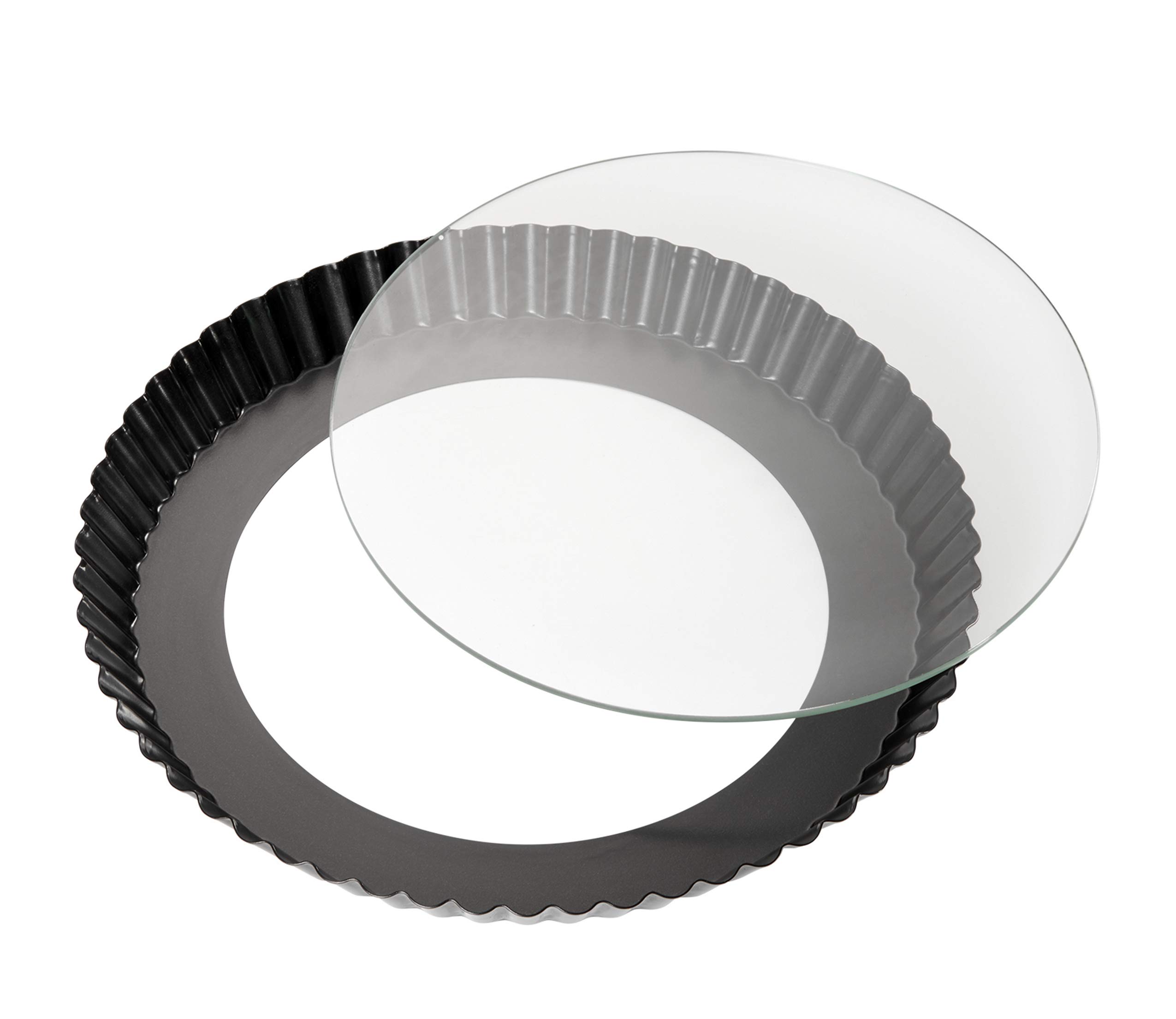 k-chenprofi-tarteform-bake-mit-hebeboden-aus-kristallglas-grau-stahlblech-mit-an image 1