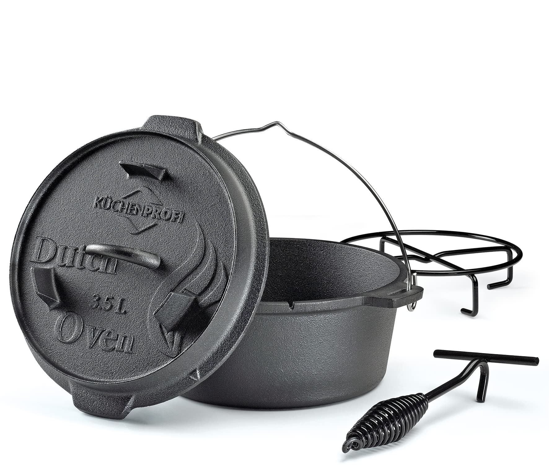 k-chenprofi-bbq-dutch-oven-5-5-l-gusseisen-schmortopf-30-cm-vorbehandelt-mit-dec image 6