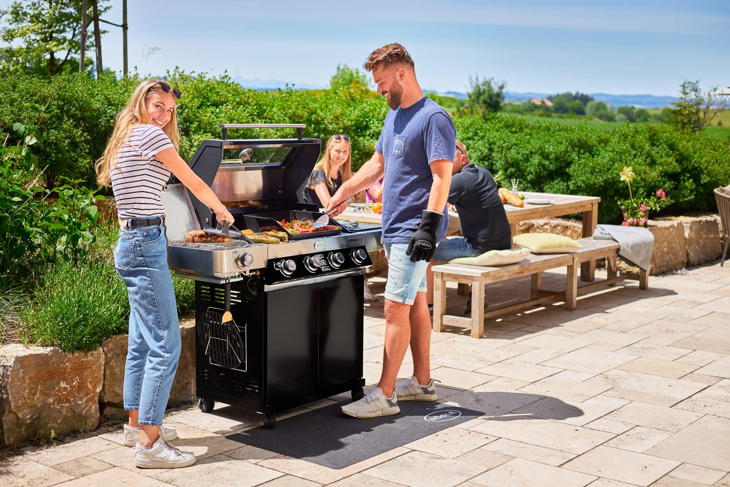 r-sle-barbecue-gewicht-grillgewicht-aus-emailliertem-gusseisen-ca-1-kg-mit-walnu image 5