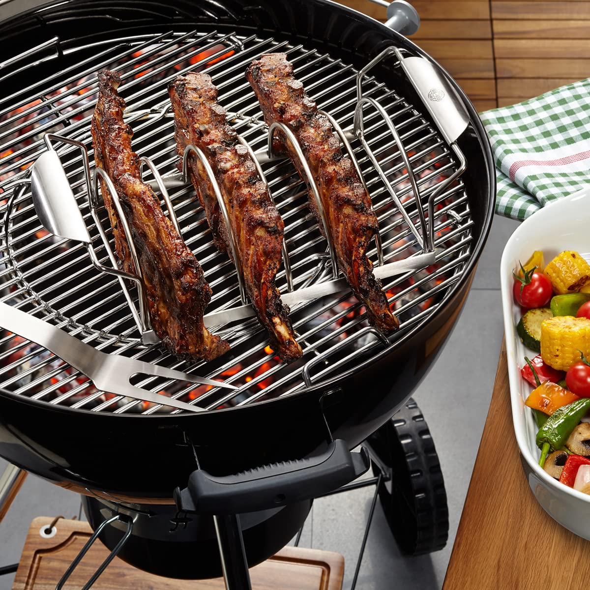 gefu-spare-rib-halter-bbq-aus-edelstahl-f-r-6-rippchen-umdrehbar-als-bratenhalte image 3
